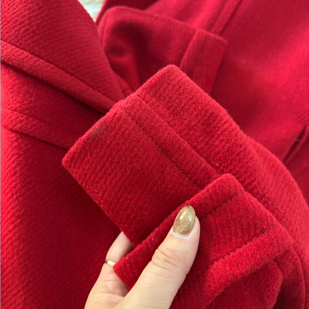Talbots Red Wool Blend Button Front Coat - Picture 7 of 7